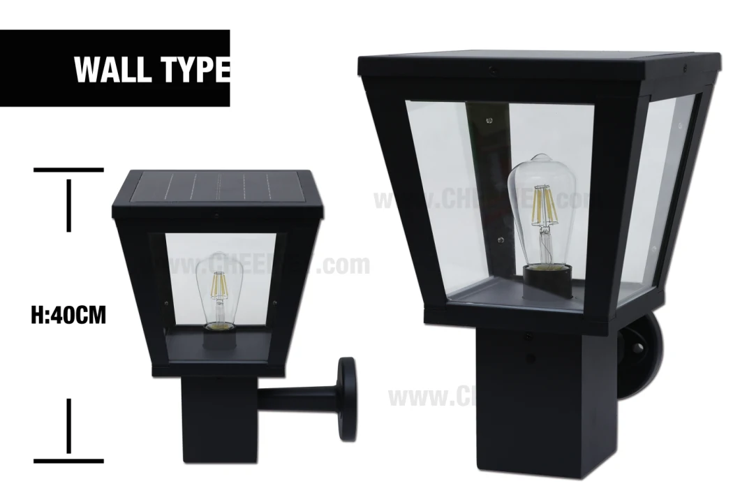 IP65 Outdoor LED Solar Wall Light for Garden Work for 3-5 Rainy Days